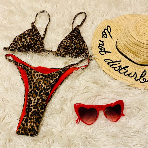 SHEIN Other - SHEIN | NWOT Leopard Two Piece Bikini Set